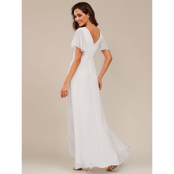 Ever Pretty NWT V-Neck High Low Ruffles Chiffon Dress Size Large - Picture 2 of 16